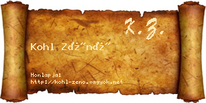 Kohl Zénó névjegykártya